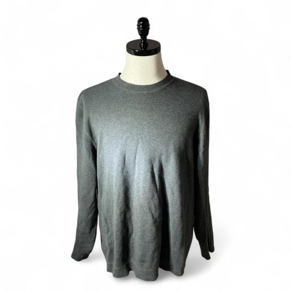 Eddie Bauer Gorpcore Knit Sweater Mens XL Grey Minimalist Japan Made Cotton
